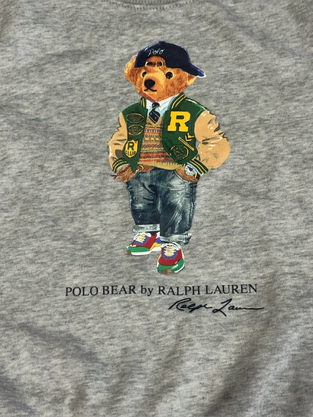 POLO RALPH LAUREN Grey Cotton Blend Sweatshirt For Unisex Kids size 6
